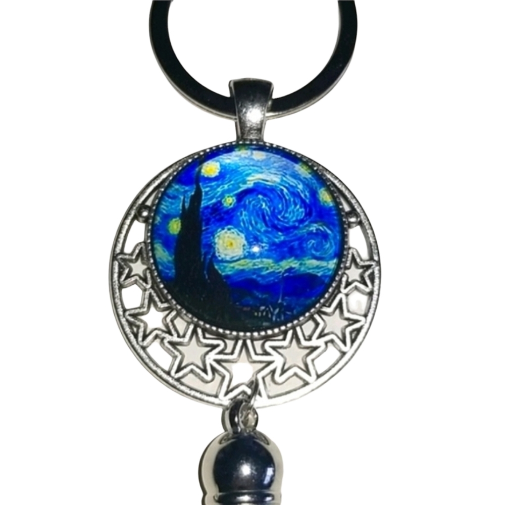 Handcrafted Starry Night Keychain - Picture 2 of 4